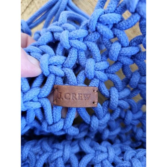 J. Crew Cadiz Hand Knotted Cotton Rope Tote Macrame Travel Beach - Picture 2 of 6